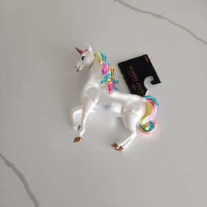 Robert Stanley Glass Unicorn Christmas Ornament Rainbow Mane Iridescent NWT